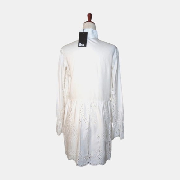 NWT The Kooples Short White Dress With Broderie Anglaise Size 6 - Picture 7 of 10